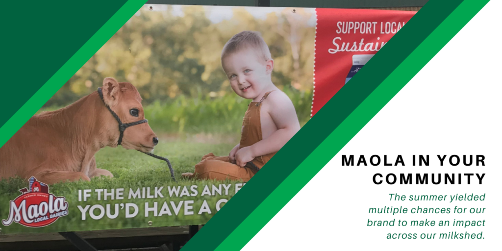 Maola in your community. image of sign displaying baby and cow
