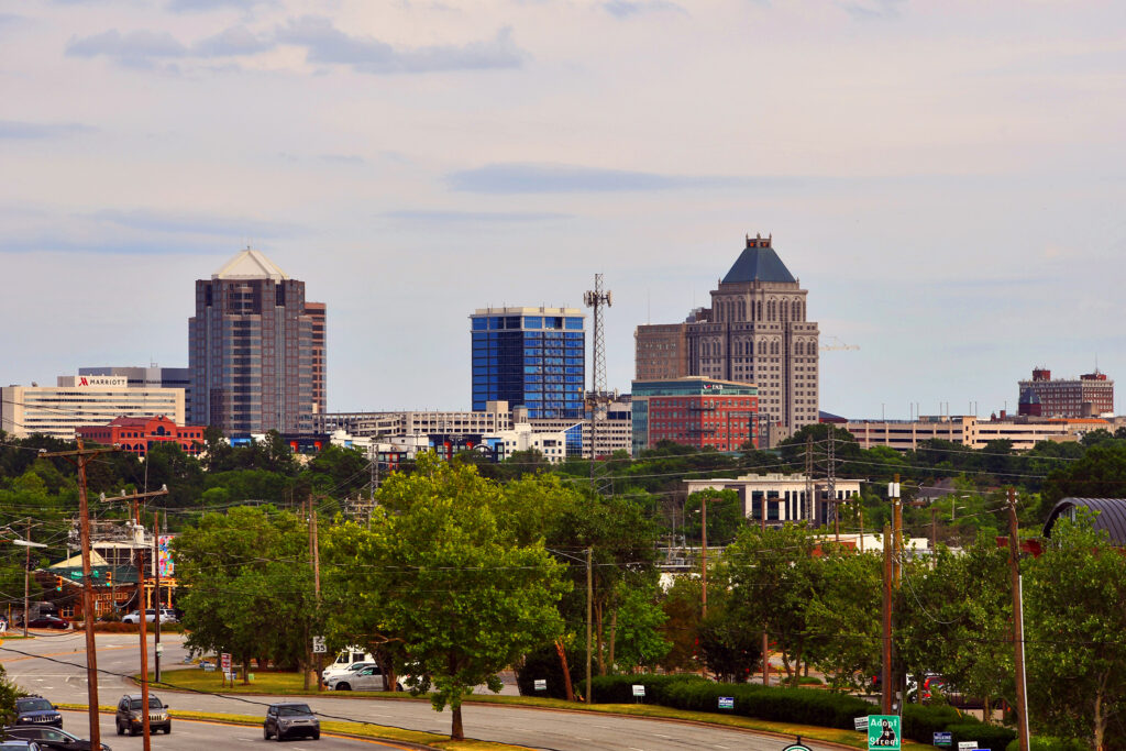downtown greensboro skyline